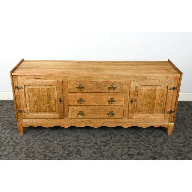 Mid-Century Modern Vintage 1970s Danish Oak Sideboard in the Style of Henning Kjærnulf For Sale - Image 3 of 14