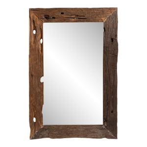 Rustic Vintage Railway Wood Wall Mirror