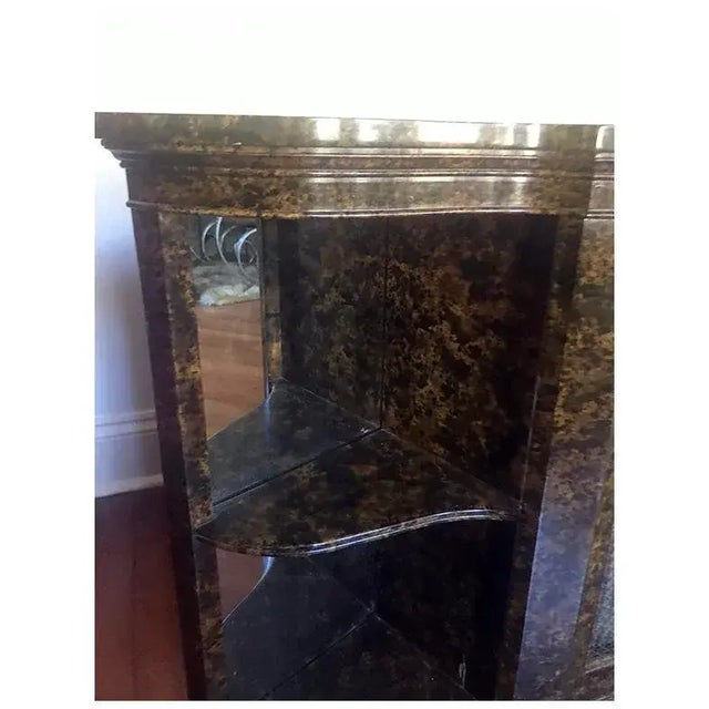 1970s Mastercraft Demilune Faux Tortoise Cabinet Attributed to Henredon For Sale - Image 9 of 11