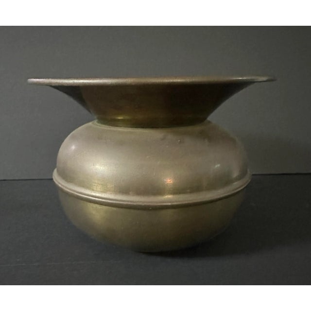 American Vintage Mid 20th Century Brass Spittoon For Sale - Image 3 of 7