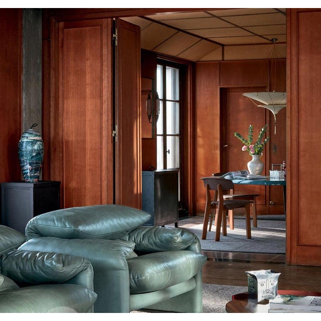 Mid-Century Modern Maralunga Armchair in Fabric, Italy For Sale - Image 9 of 10