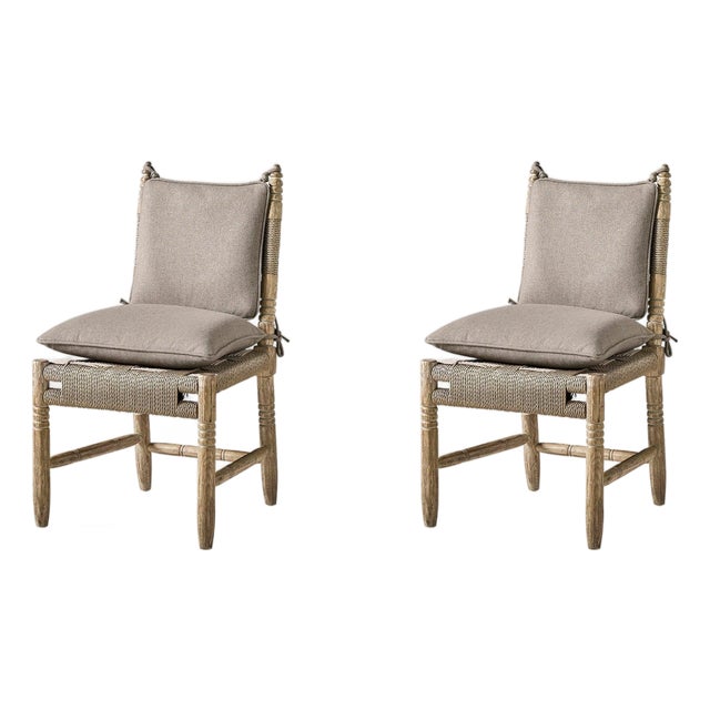 Rustic European Rush Seat Side Chair (Sets of 2) For Sale