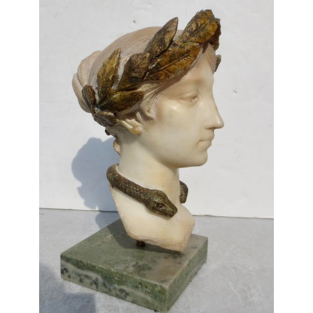 Grand Tour Hygieia Goddess of Good Health Alabaster Carving Circa 1890s For Sale - Image 3 of 12