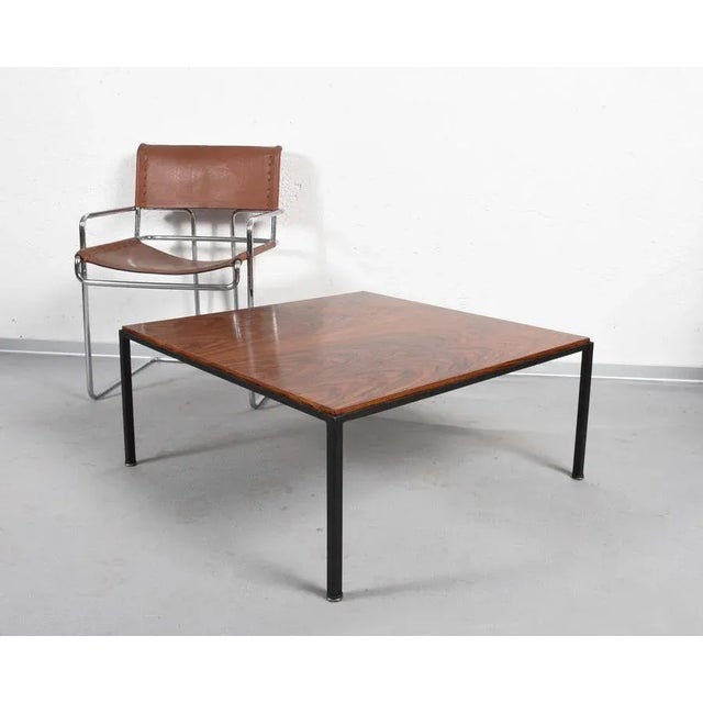 Mid-Century Italian Square Wood and Iron Coffee Table, 1960s For Sale - Image 13 of 18