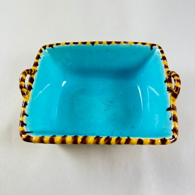Ceramic 19th Century Minton English Majolica Yellow Earthenware Trinket Basket For Sale - Image 7 of 12