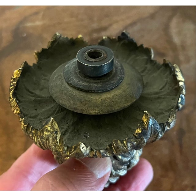 Gold Large Antique 19th Century French Belle Epoque Louis XVI Style Gilt Bronze Berry Finial For Sale - Image 8 of 14