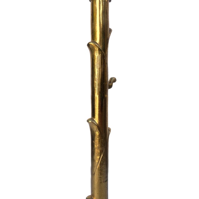 Early 20th Century Converted Brass Andiron Candlestick Lamp on Tripod Base For Sale - Image 10 of 14