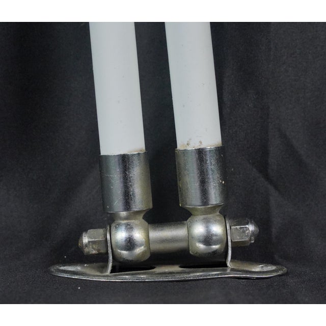 European Mid Century Milk Glass Double Arm Towel Rack For Sale - Image 6 of 7