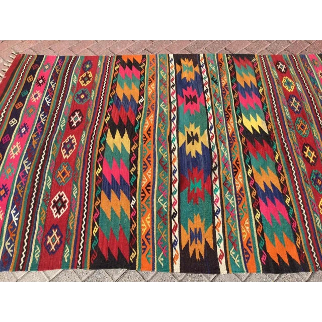 Vintage Colorful Kilim Rug - 60