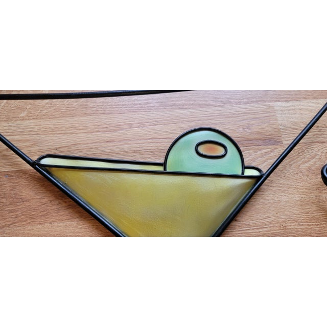 A touch of whimsical Mid Century Modern is what you get with this gorgeous set of conversation starter Hanging Metal Wall...