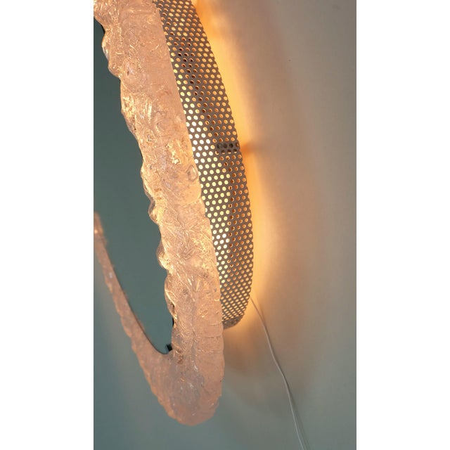 Acrylic Frame Ice Glass Decor Back Lit Wall Mirror from Erco, 1970s For Sale - Image 5 of 11