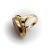 This is part of Chairish’s Fine Jewelry assortment. Set in 14k gold, the banded agate intaglio ring is hand-carved with a...