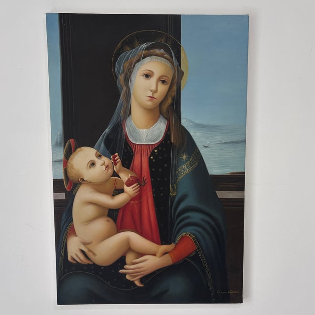1970s Madonna and Child Painting For Sale In Miami - Image 6 of 11