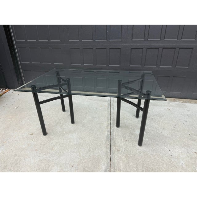 Postmodern Vintage 1980s Postmodern Glass Dining Table For Sale - Image 3 of 4