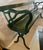 1950s Vintage Hudson Valley Cast Iron Base Wood Railroad Bench Flip Back For Sale - Image 5 of 11
