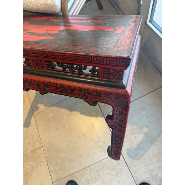 1920s Chinese Red Lacquered Table For Sale - Image 11 of 13