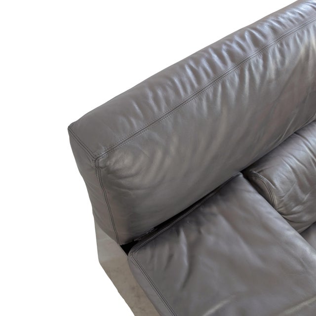 Black Black Leather Brigadier Three-Seater High-Back Chair by Cini Boeri for Knoll For Sale - Image 8 of 13