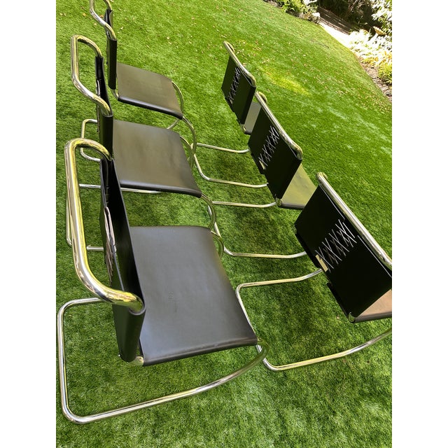 Metal 1990s Vintage Mies Van Der Rohe Mr Side Chairs (Mr10) for Knoll Studios, Set of 6 - Stamped and Signed For Sale - Image 7 of 14