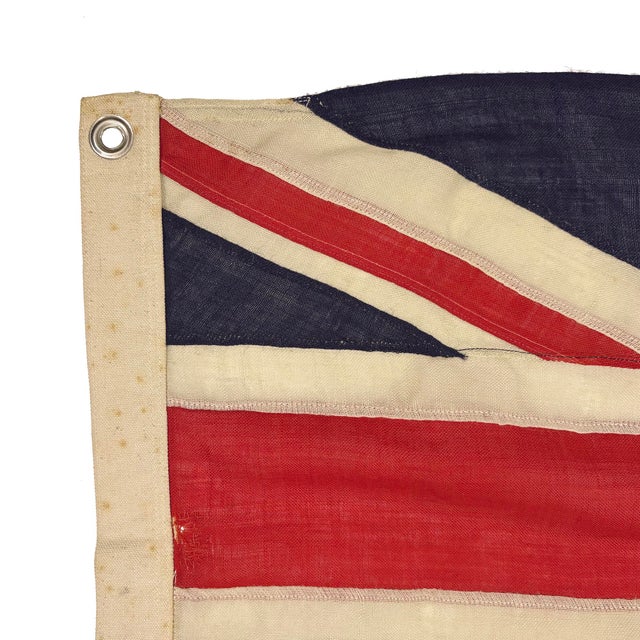 Mid 20th Century Vintage Wool Union Jack Flag, British Royal Navy White Ensign For Sale - Image 5 of 7