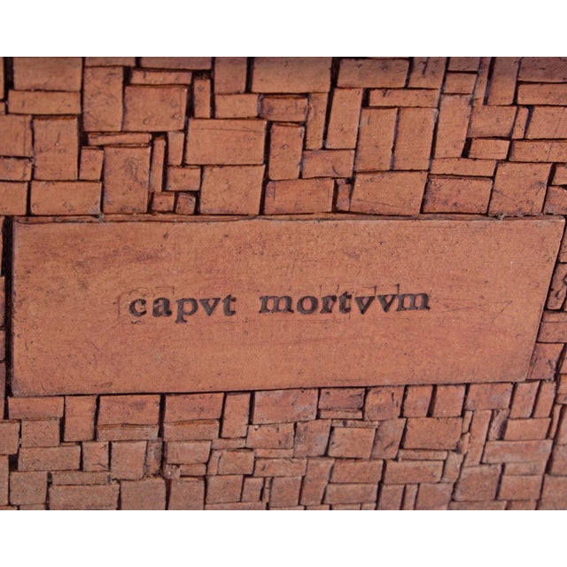 Gerald Boyce Signed 1998 “Capvt Mortvvm” Studio Pottery Lidded Urn Vessel For Sale - Image 4 of 8