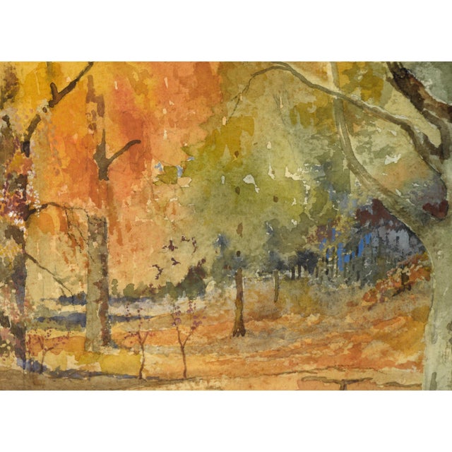Queensdown Warren, Kent - Autumn Forest Interior Landscape in Watercolor Colorful forest landscape by L.B.H. Cremer (20th...