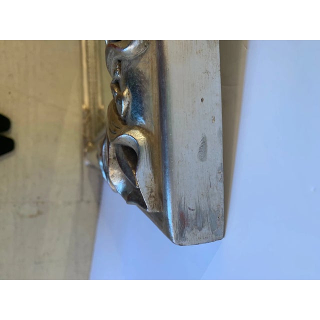 Italian Silver Giltwood Mirror With Calla Lily Decoration For Sale - Image 9 of 13