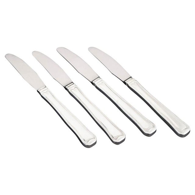 Lunch Knives in Stainless Steel and Sterling Silver by Georg Jensen, 1940s, Set of 4 For Sale - Image 6 of 6