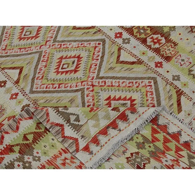 Traditional Handwoven Turkish Kilim Area Rug 5'1" X 6'1" For Sale - Image 9 of 10