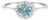 10K White Gold Blue Aquamarine and 1/10 Cttw Diamond Halo Ring For Sale