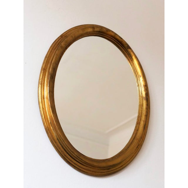 1970s Vintage Oval Giltwood Mirror – Hollywood Regency, Belgium, 1970s For Sale - Image 5 of 9