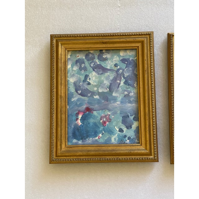Abstract Pair of Contemporary Abstract Original Art Paintings For Sale - Image 3 of 6