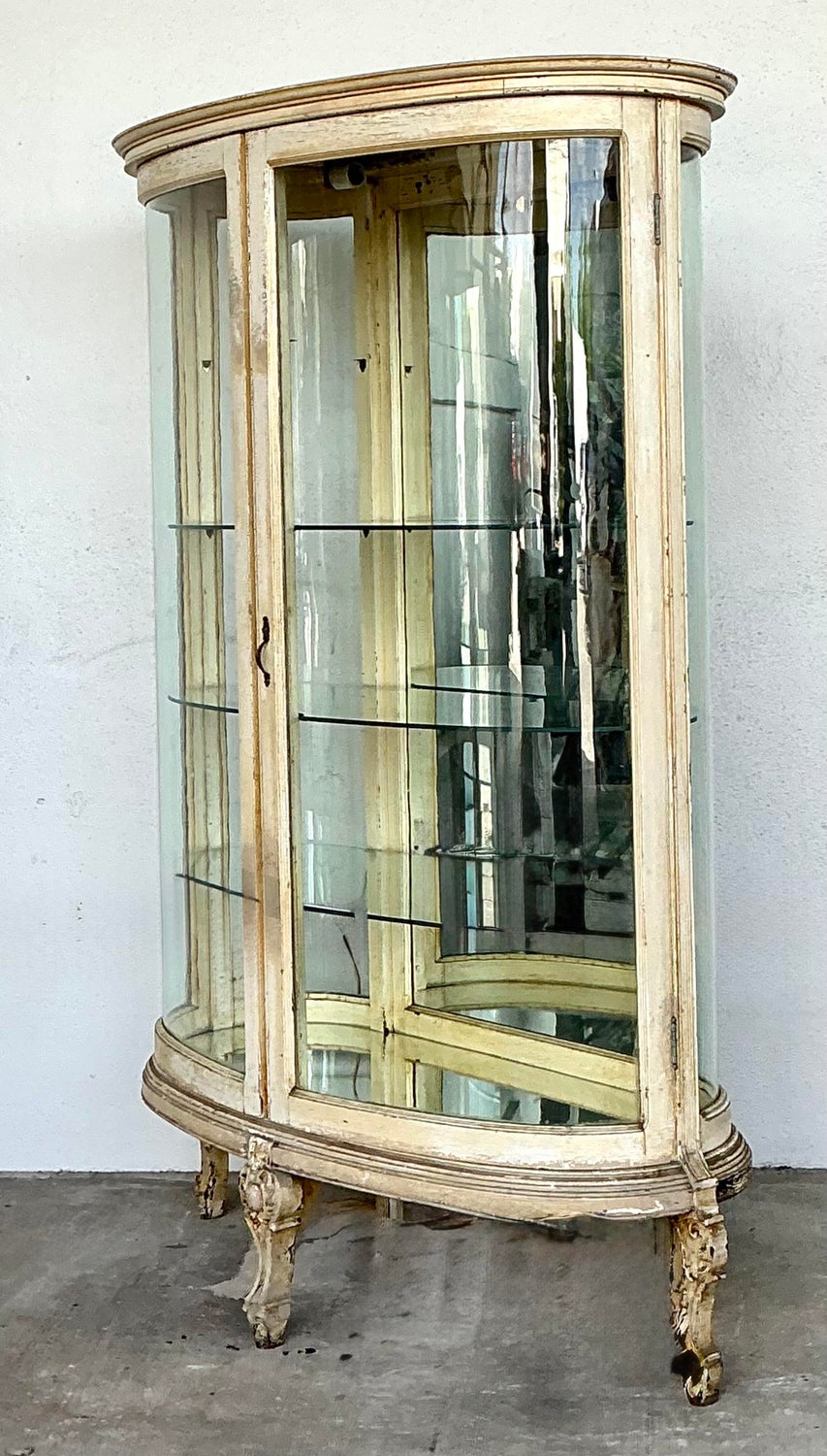 Vintage Curved Glass Display Cabinet - Side view