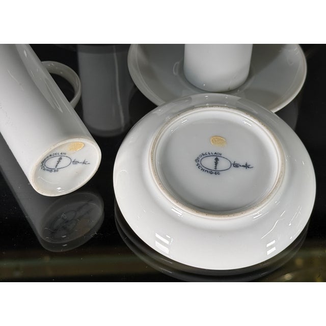 1960s LaGardo Tackett for Schmid Porcelain Demitasse Espresso Cups and Saucers, 1960s - Set of 4 For Sale - Image 5 of 6