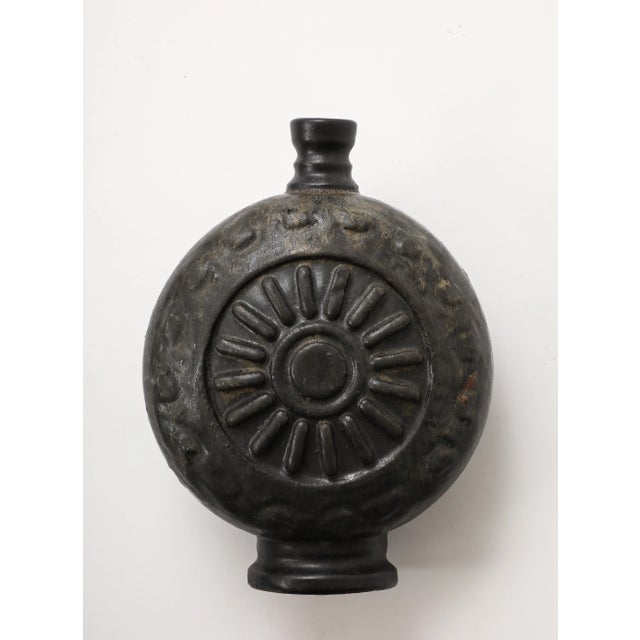 1960's modernist French decorative pottery vase in vintage original condition with minor wear and patina due to age and use.