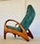 Set of Vintage Danish Reclining Chair and Ottoman in Green Suede For Sale - Image 6 of 18
