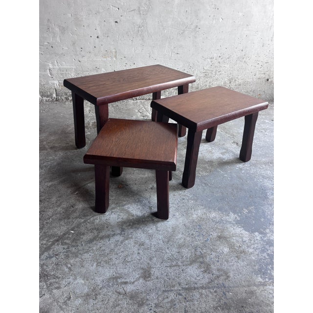 Brutalist Nesting Tables, 1970s, Set of 3 For Sale - Image 7 of 8