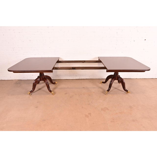 Brown Ralph Lauren Regency Carved Mahogany "Duke" Extension Dining Table, Newly Refinished For Sale - Image 8 of 11