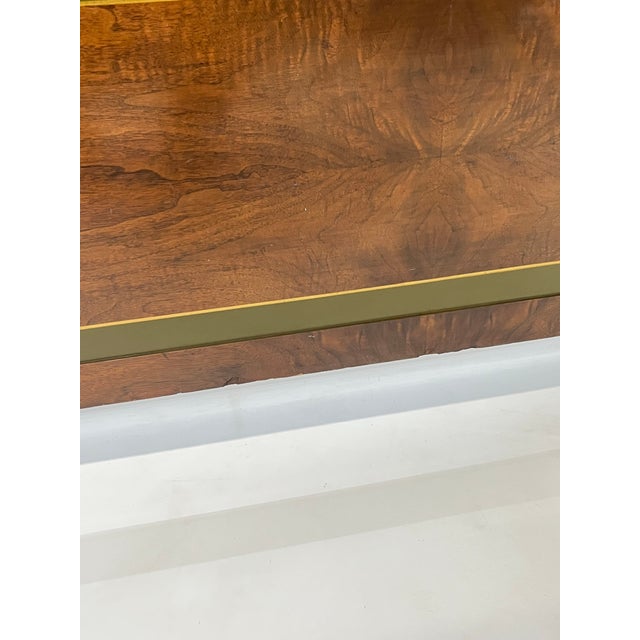 Wood Neoclassical Sligh Grand Rapids Walnut Burl & Hand-Painted Full Bed For Sale - Image 7 of 18