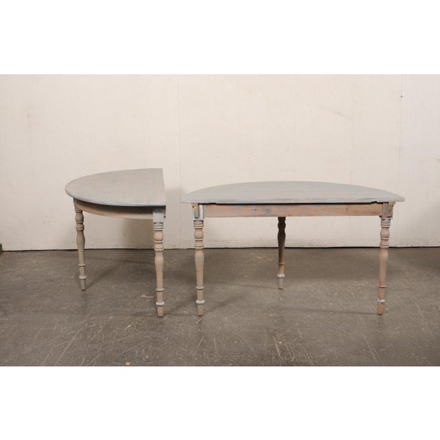 Large Antique Painted Demi-Lunes From Sweden For Sale - Image 9 of 12