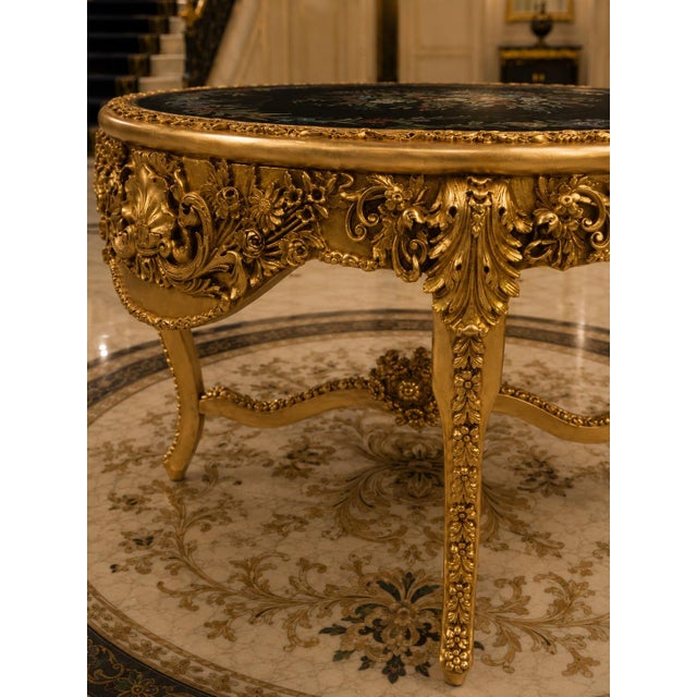 Wood Late 20c Italian Artisan Baroque Gold Beech Center Table For Sale - Image 7 of 9