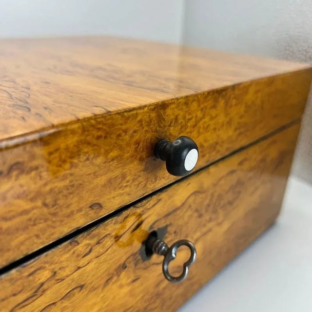 Biedermeier Box in Ice Birch and Brass, Germany, 1840s For Sale - Image 13 of 18