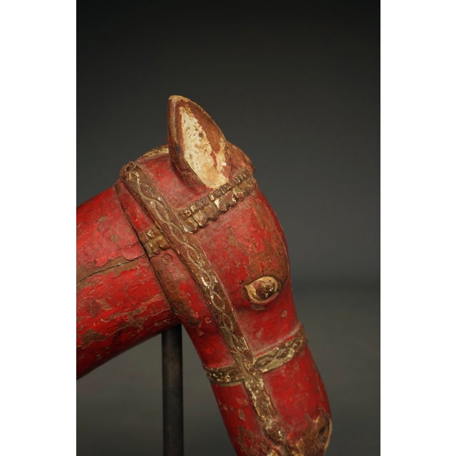 19th Century Polychrome Indian Horse Head For Sale - Image 5 of 10