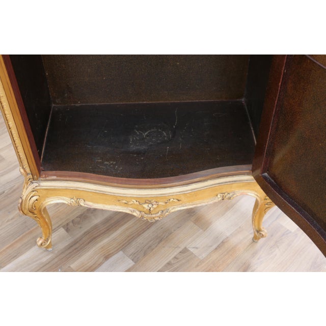 Antique French Louis XV Vernis Martin Curio Vitrine Cabinet For Sale - Image 14 of 18