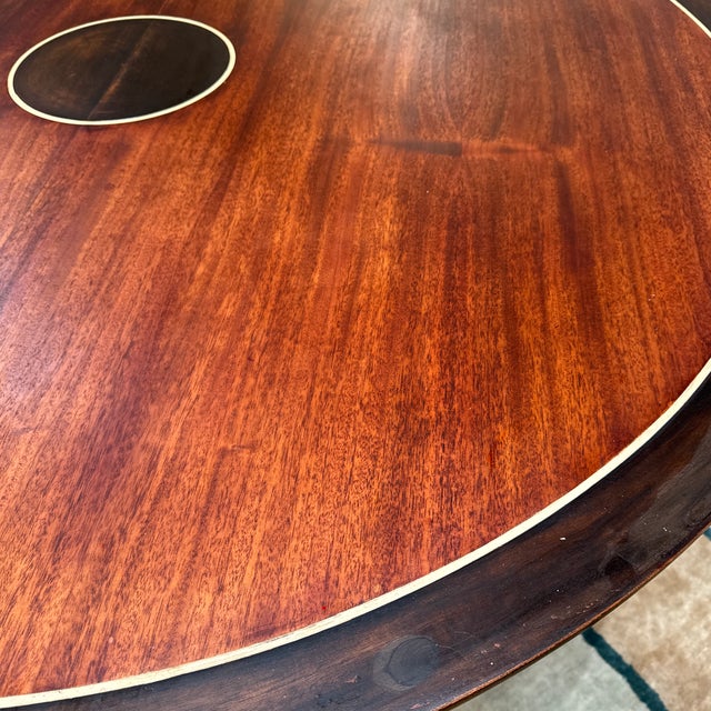 Art Deco Style Mahogany Pedestal Dining Table, 59 Inches For Sale - Image 9 of 12