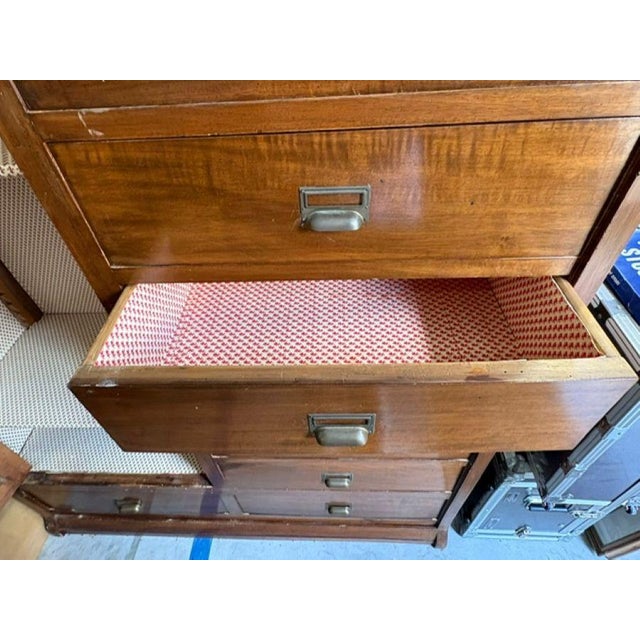 Cabinet with Chest of Drawers and Display Cabinet in Walnut, Early 1900s For Sale - Image 11 of 16