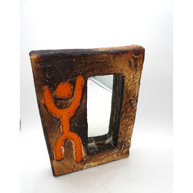 Mid-Century Modern French Ceramic Mirror, 1960s For Sale - Image 10 of 16