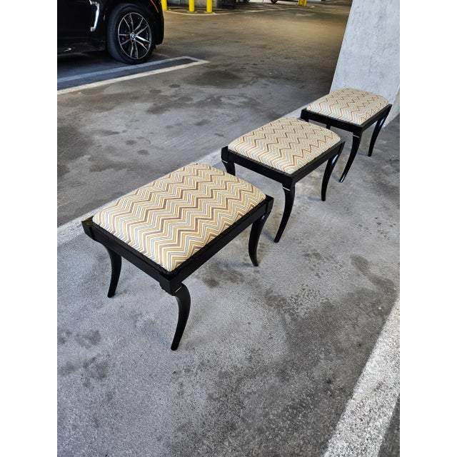 Vintage Oly Studio Klismos Saber Leg Bench For Sale - Image 10 of 12