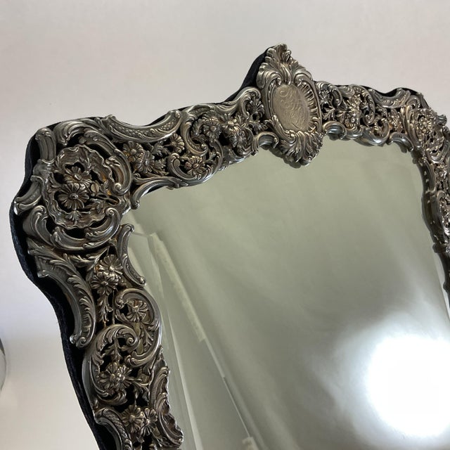 After a XIX - C. Rare Gem Silver Victorian Mirror , One of a Kind. For Sale - Image 17 of 18