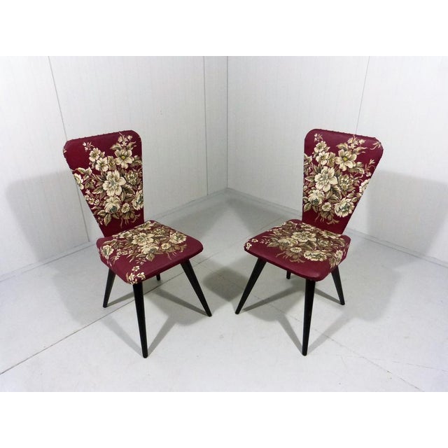 Mid-Century Modern Set of Flower Side Chairs, 1950s For Sale - Image 3 of 14