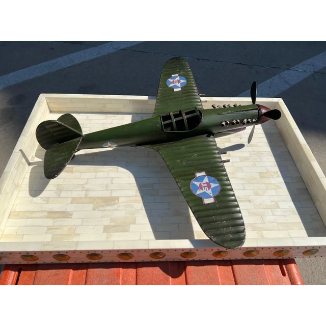 Vintage America's Spitfire. The iconic British fighter of World War II. This model made of metal and has two cockpit.